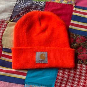 Carhartt neon orange beanie